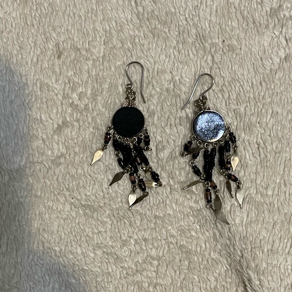 Southwest AZTEC Painted Earrings Beaded Native American BOHO Vintage - Picture 2 of 2